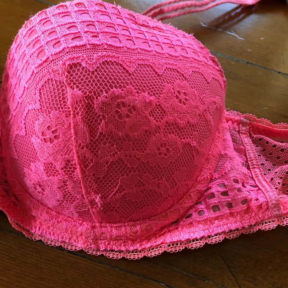 Stella McCartney Magnolia Shrugging Neon Contour Balconette Bra Pink - Picture 9 of 9